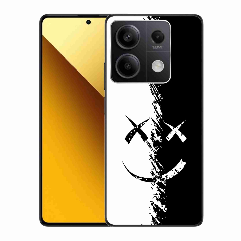 Gél borítás mmCase a Xiaomi Redmi Note 13 5G számára - fekete és fehér mosolygó