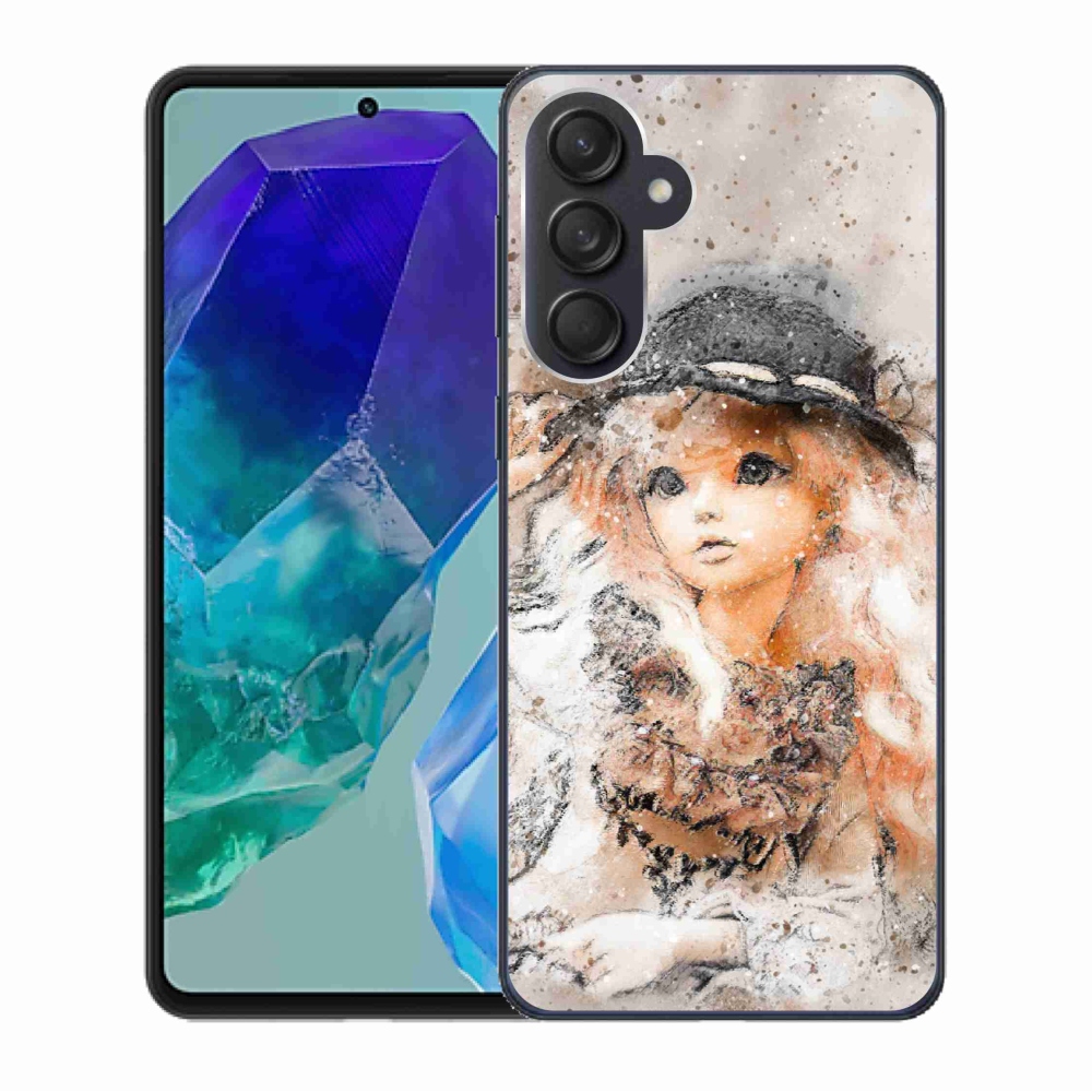 Zselés borító mmCase Samsung Galaxy M55 5G - kalapos lány számára