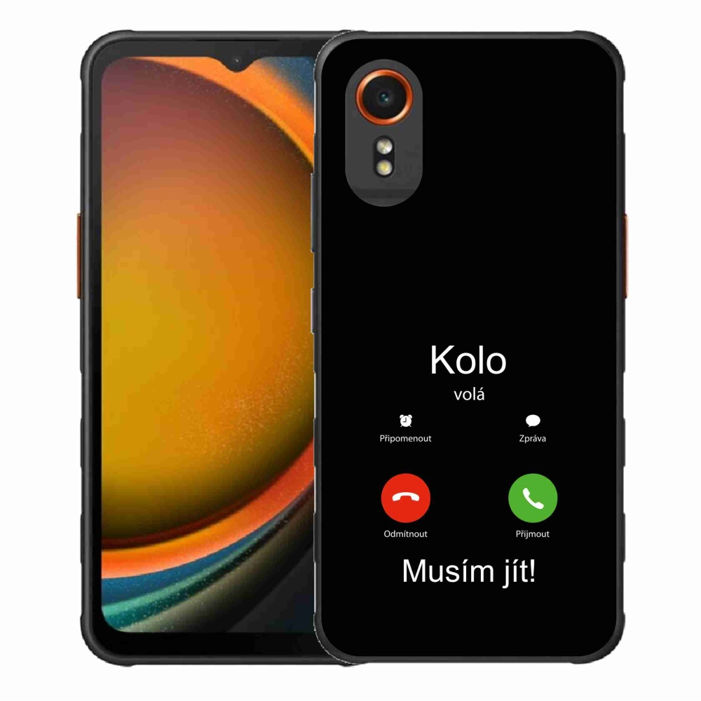 Gél borító mmCase Samsung Galaxy Xcover 7 - kerek hívások fekete háttérrel