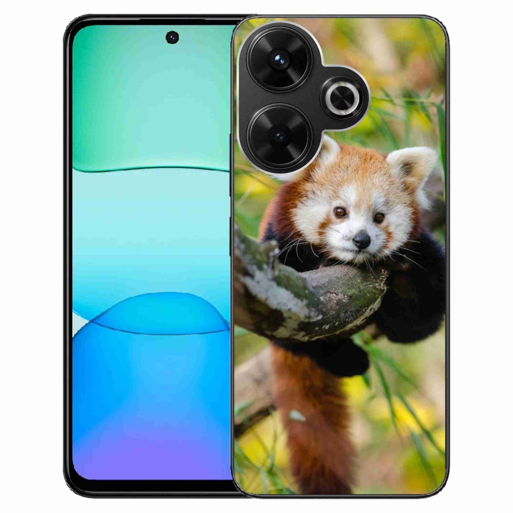 Gél borítás mmCase a Xiaomi Redmi 13 4G/Poco M6 4G számára - panda piros