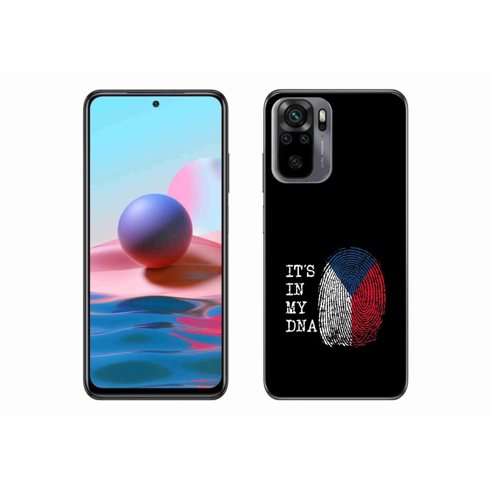 Gél borító mmCase a Xiaomi Redmi Note 10 4G - zászló ujjlenyomat fekete háttérrel