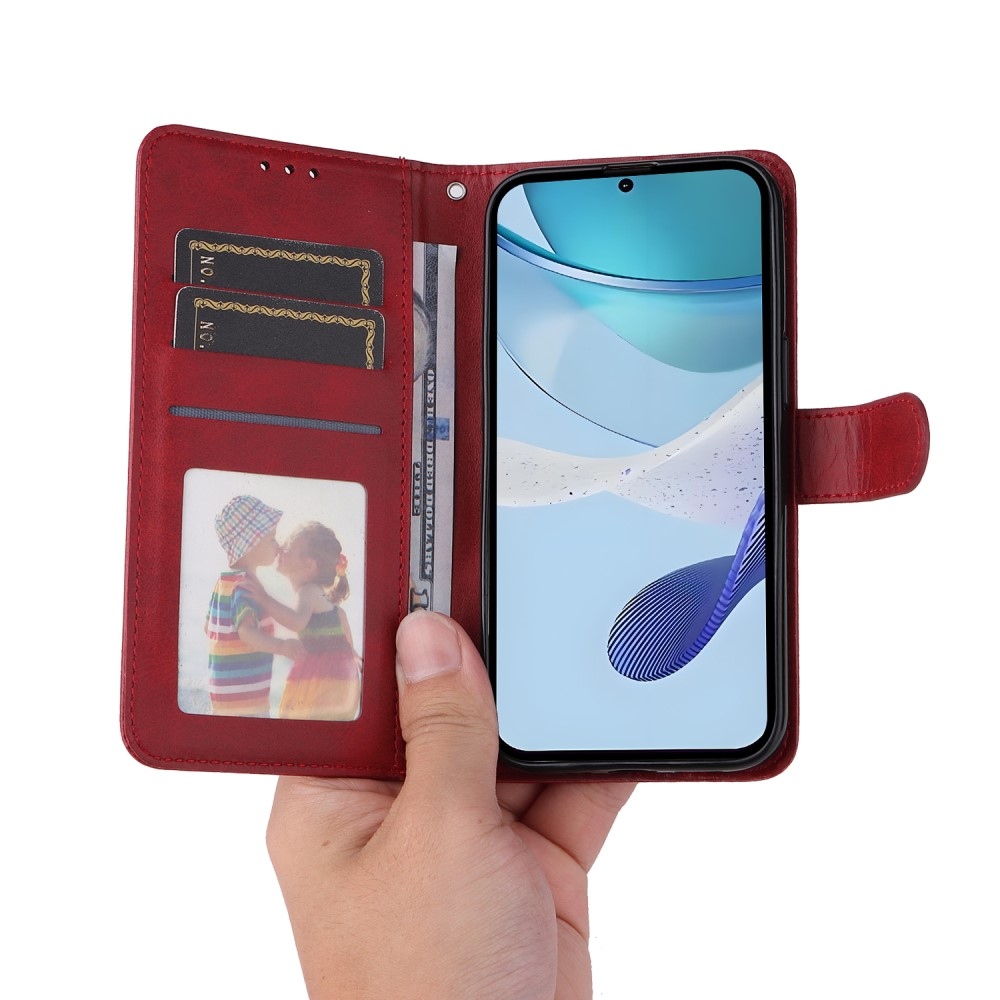 Könyvtáska a Realme 14x 5G/Realme C75 készülékhez - piros színű