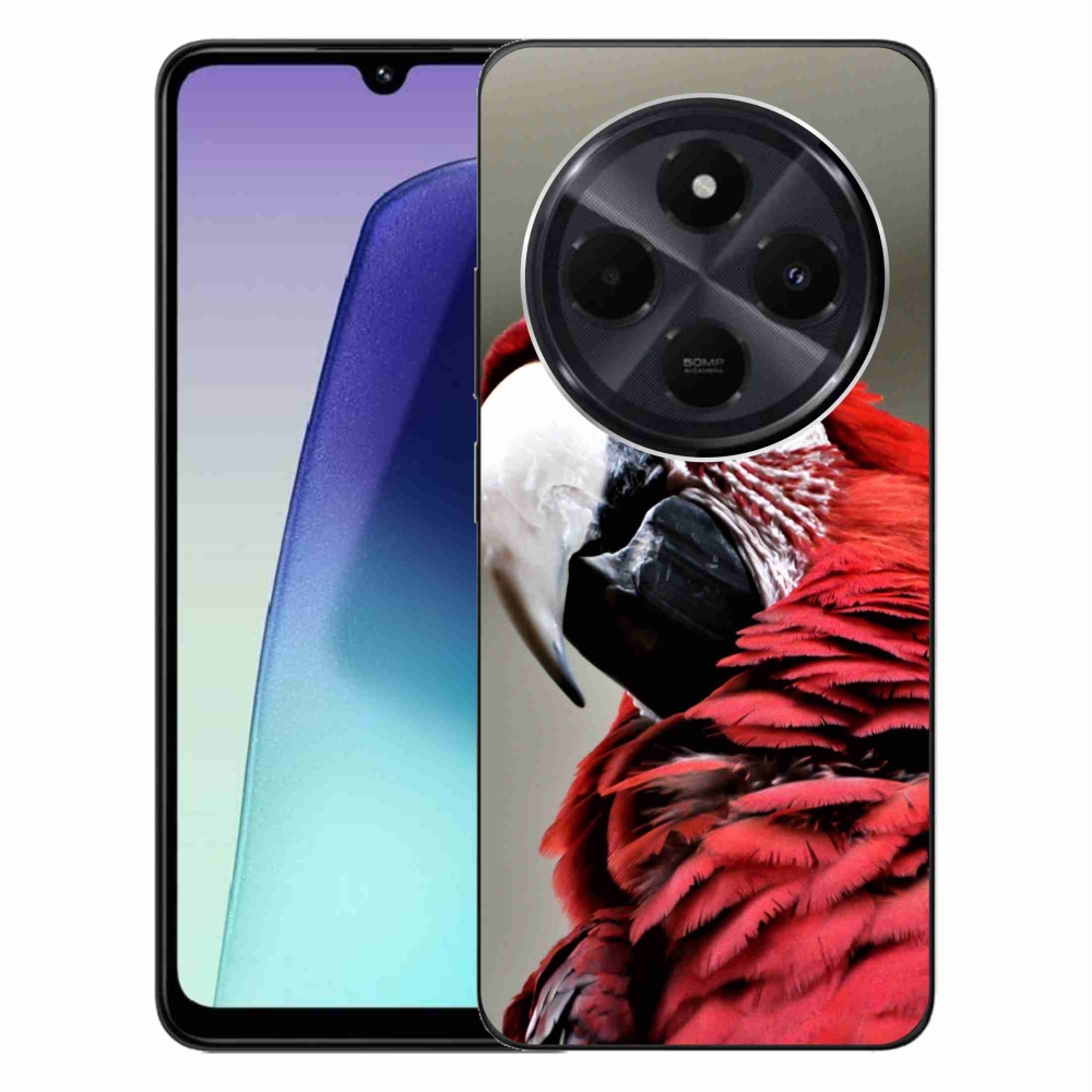 Gél tok mmCase a Xiaomi Redmi 14C/Poco C75-hez - papagáj ara piros