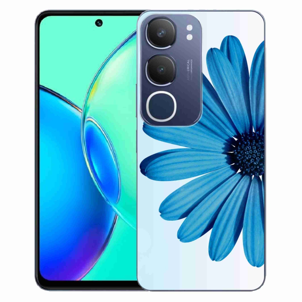 Zselés borítás mmCase Vivo Y19s készülékhez - kék margaréta