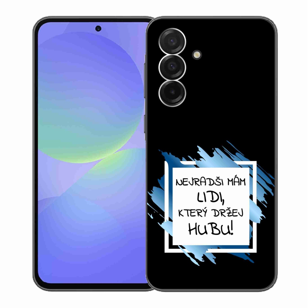 Gél borító mmCase Samsung Galaxy A36 5G - vicces szöveg 7 fehér és fekete háttérrel