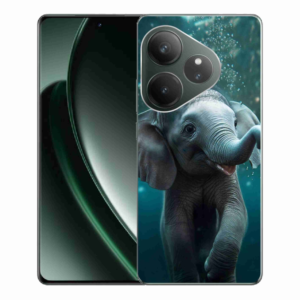 Zselés borítás mmCase a Realme GT 6 5G/GT 6T 5G számára - víz alatti elefánt