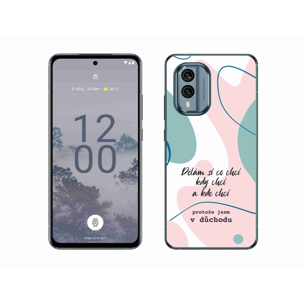 Zselés borító mmCase a Nokia X30 5G készülékhez - vicces szöveg 10 fehér háttér