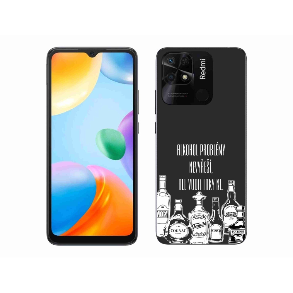 Gél borító mmCase a Xiaomi Redmi 10C-hez - vicces szöveg fekete háttérrel