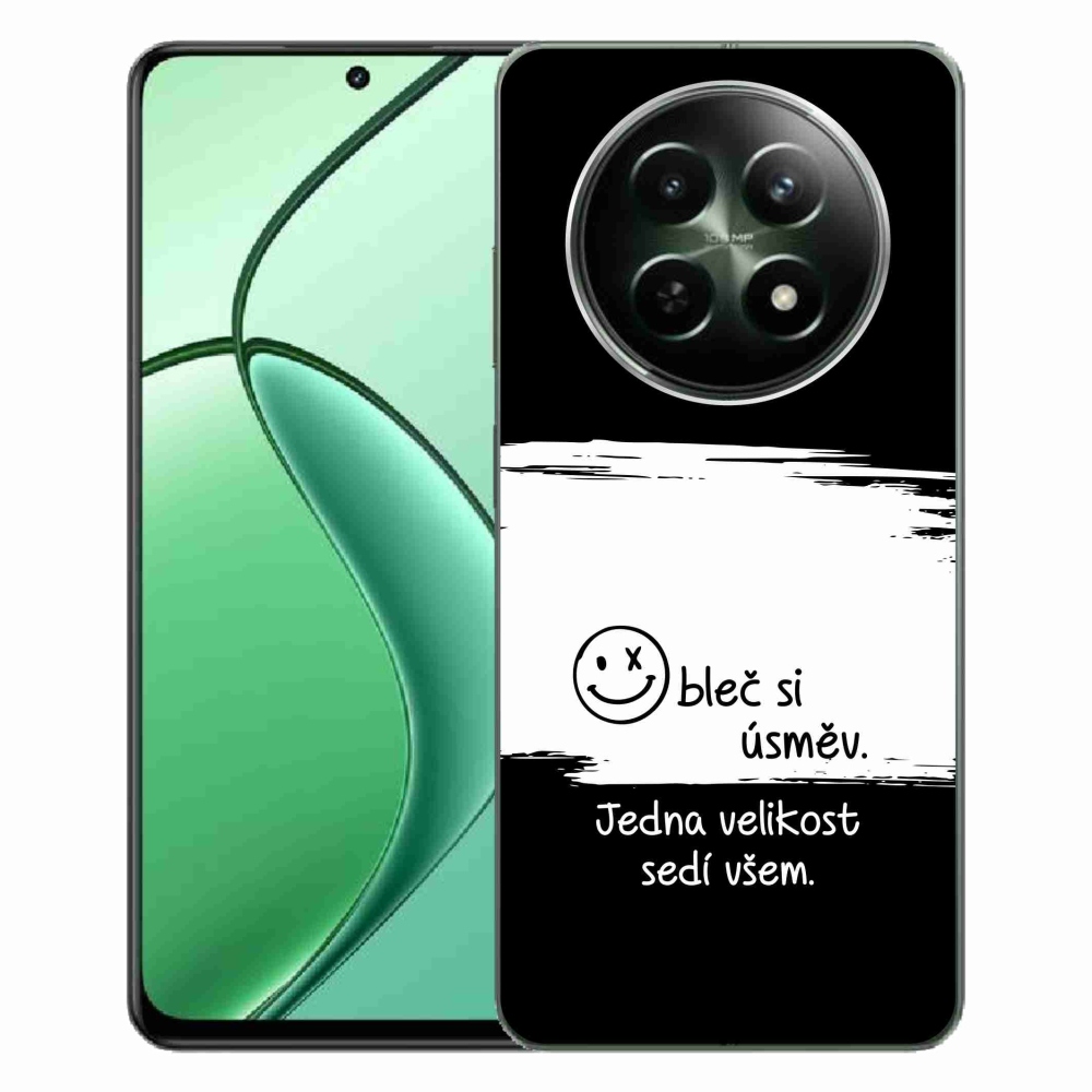 Gél borító mmCase a Realme 12 5G/12x 5G készülékhez - vicces szöveg 8 fekete-fehér háttérrel