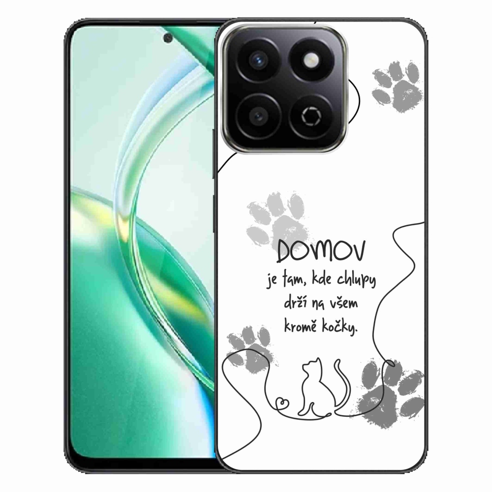 Zselés borító mmCase a Honor 200 Smart 5G készülékhez - macska motívum fehér háttérrel