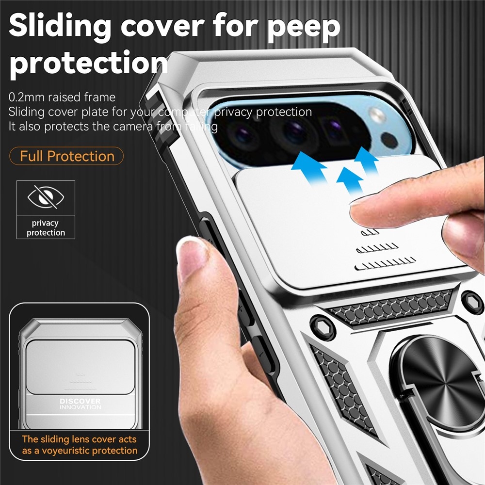 Csúszásálló borítás a Google Pixel 10 Pro/Pixel 10/9 Pro/9 készülékhez - ezüst színű