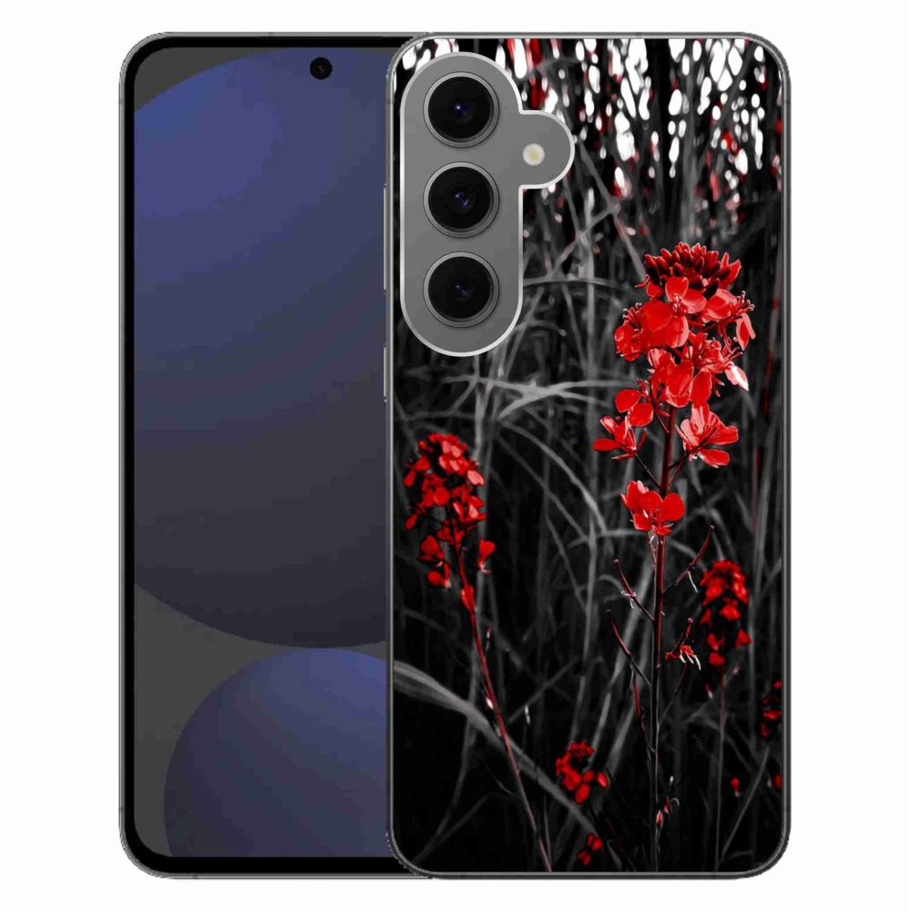 Zselés borítás mmCase Samsung Galaxy S24 FE - piros növényhez