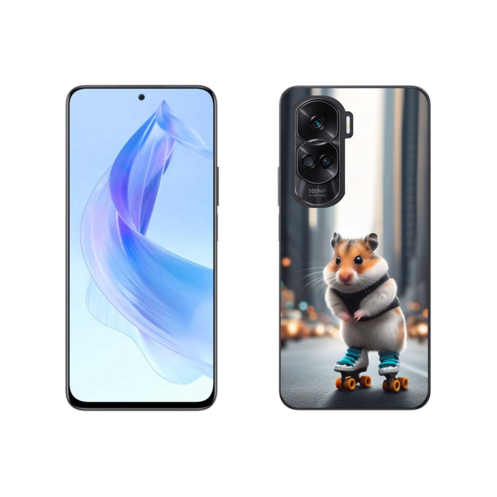 Zselés borítás mmCase a Honor 90 Lite-hoz - hörcsög a korcsolyán