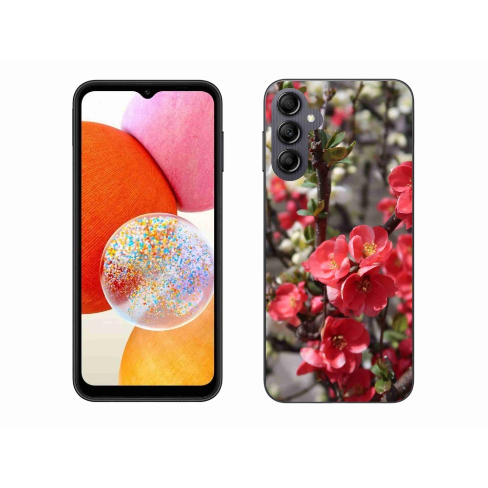 Gél borítás mmCase Samsung Galaxy A14 4G/5G - piros virágok
