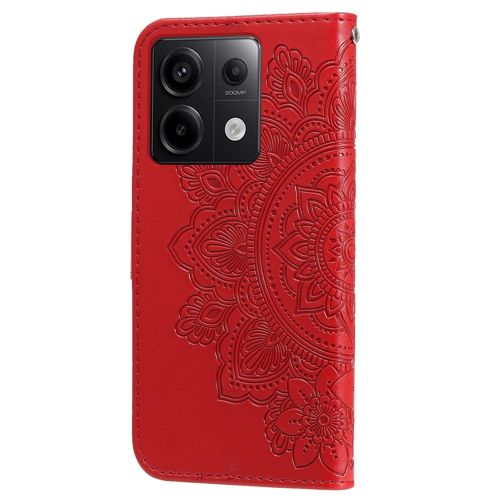 Mandala könyv tok a Xiaomi Redmi Note 13 Pro 5G/Poco X6 5G számára - piros