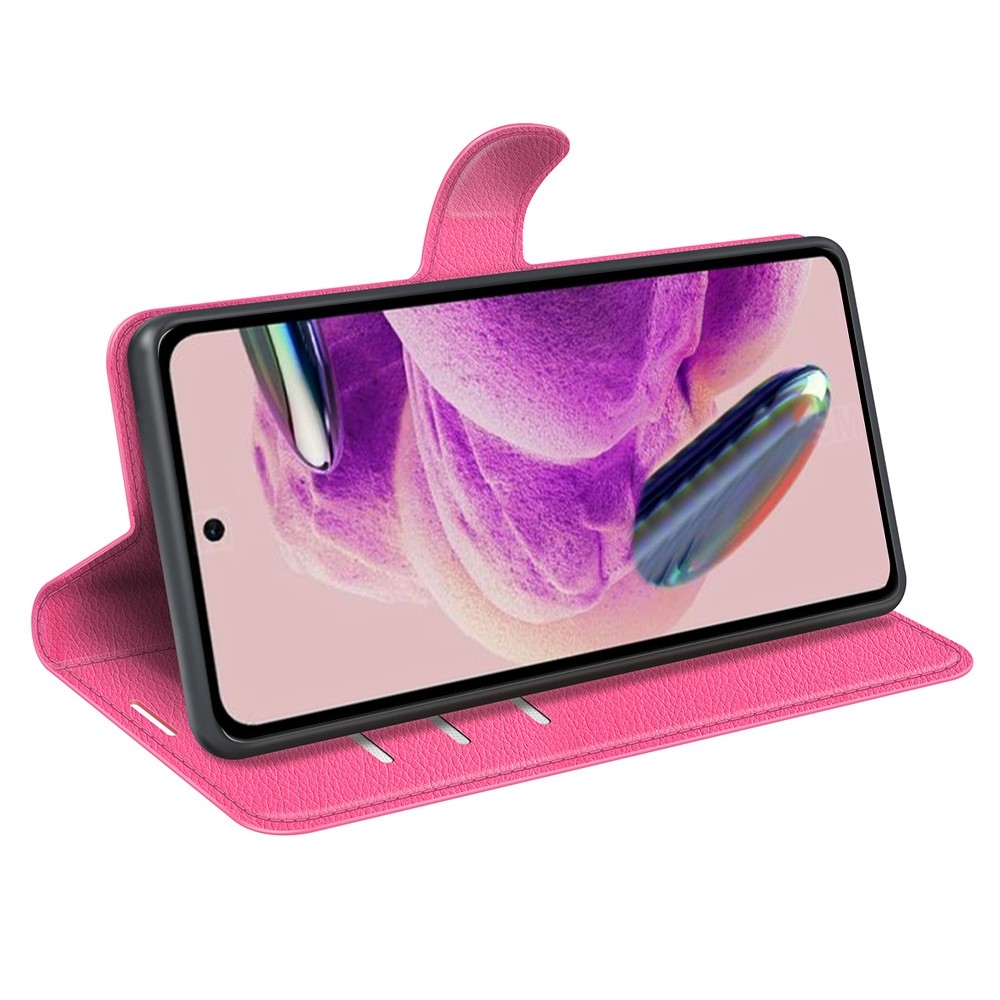 Litchi könyv tok a Xiaomi Redmi Note 12S-hez - rózsaszínű