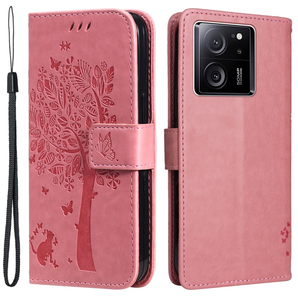 Fás könyv tok Xiaomi 13T/13T Pro - rózsaszínű