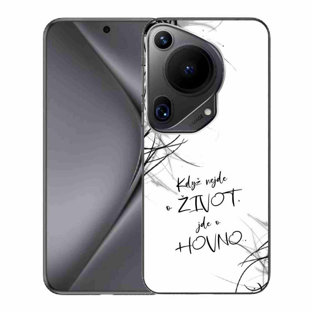 Gél borító mmCase a Huawei Pura 70 Ultra készülékhez - vicces szöveg 16 fehér háttér