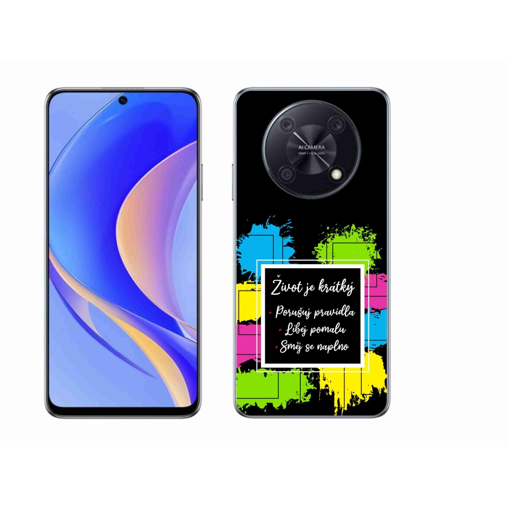 Gél borítás mmCase a Huawei Nova Y90 - idézet 5 fekete háttérrel