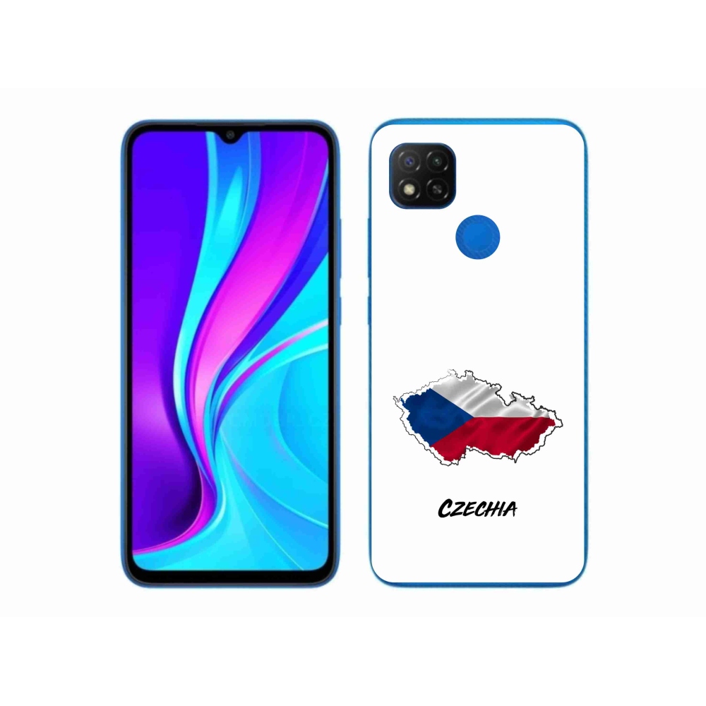 Gél borítás mmCase a Xiaomi Redmi 9C - Csehország fehér háttérrel