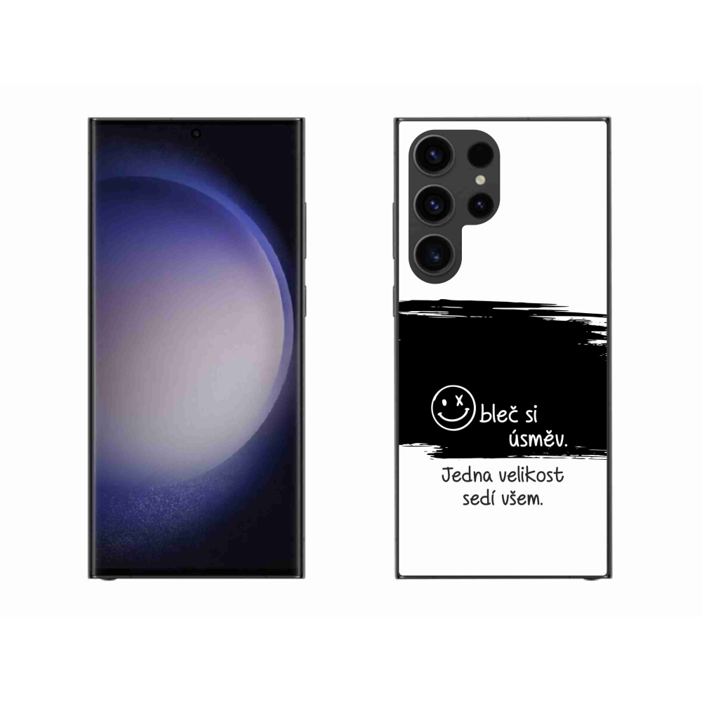 Gél borító mmCase Samsung Galaxy S23 Ultra 5G - vicces szöveg 8 fekete-fehér háttérrel