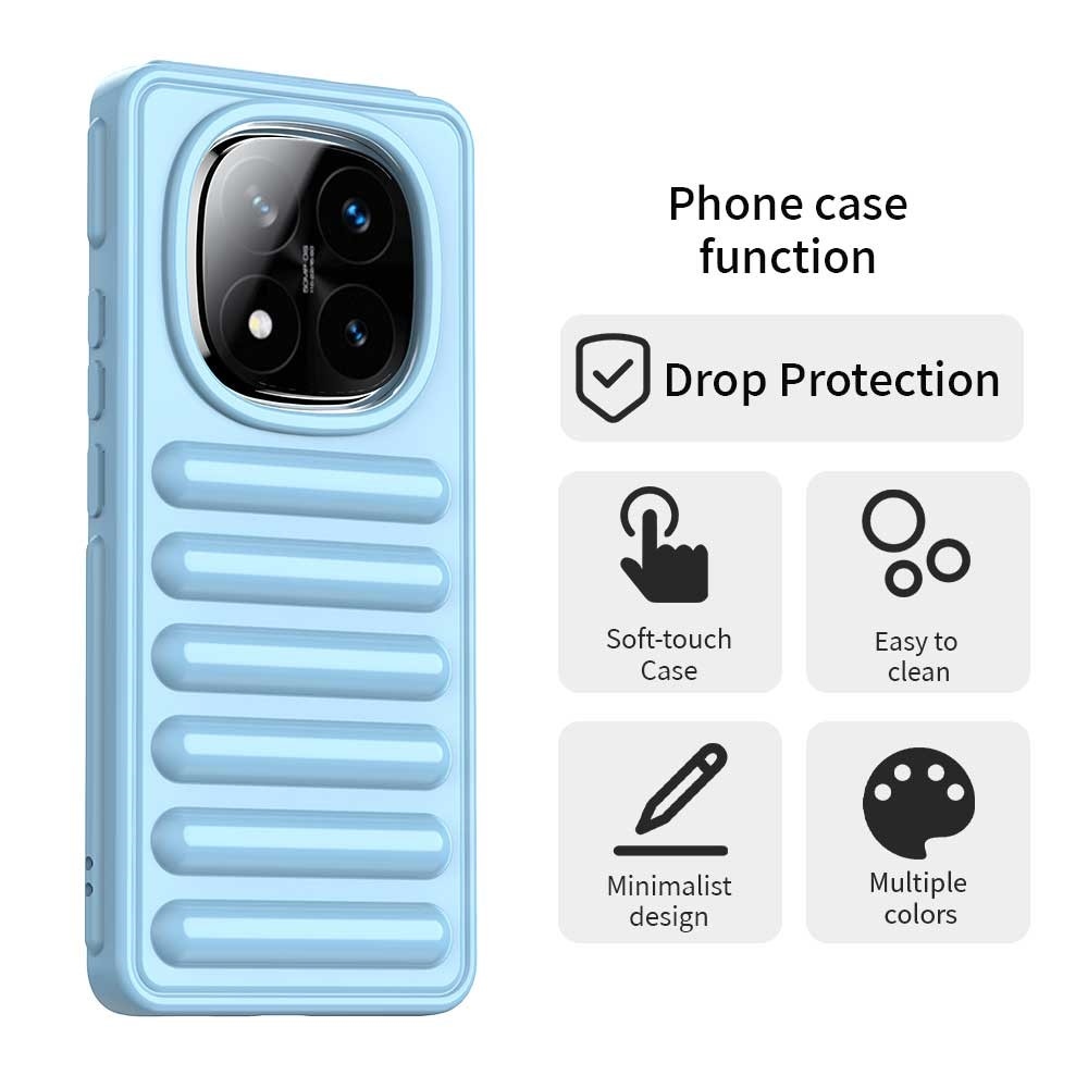 Csíkos tartós borító Xiaomi Redmi Note 14 Pro+ 5G - kék