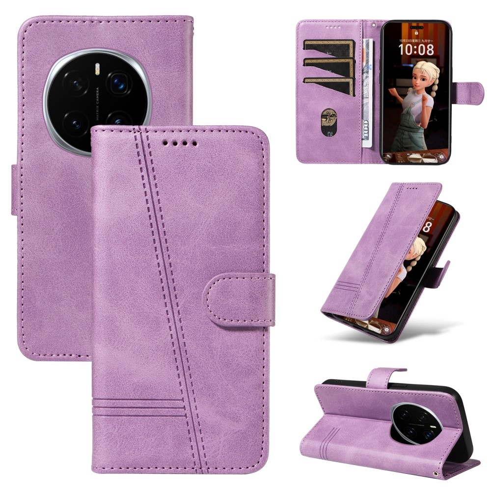 Póló alakú könyvtáska Honor Magic 7 Pro 5G számára - világos lila