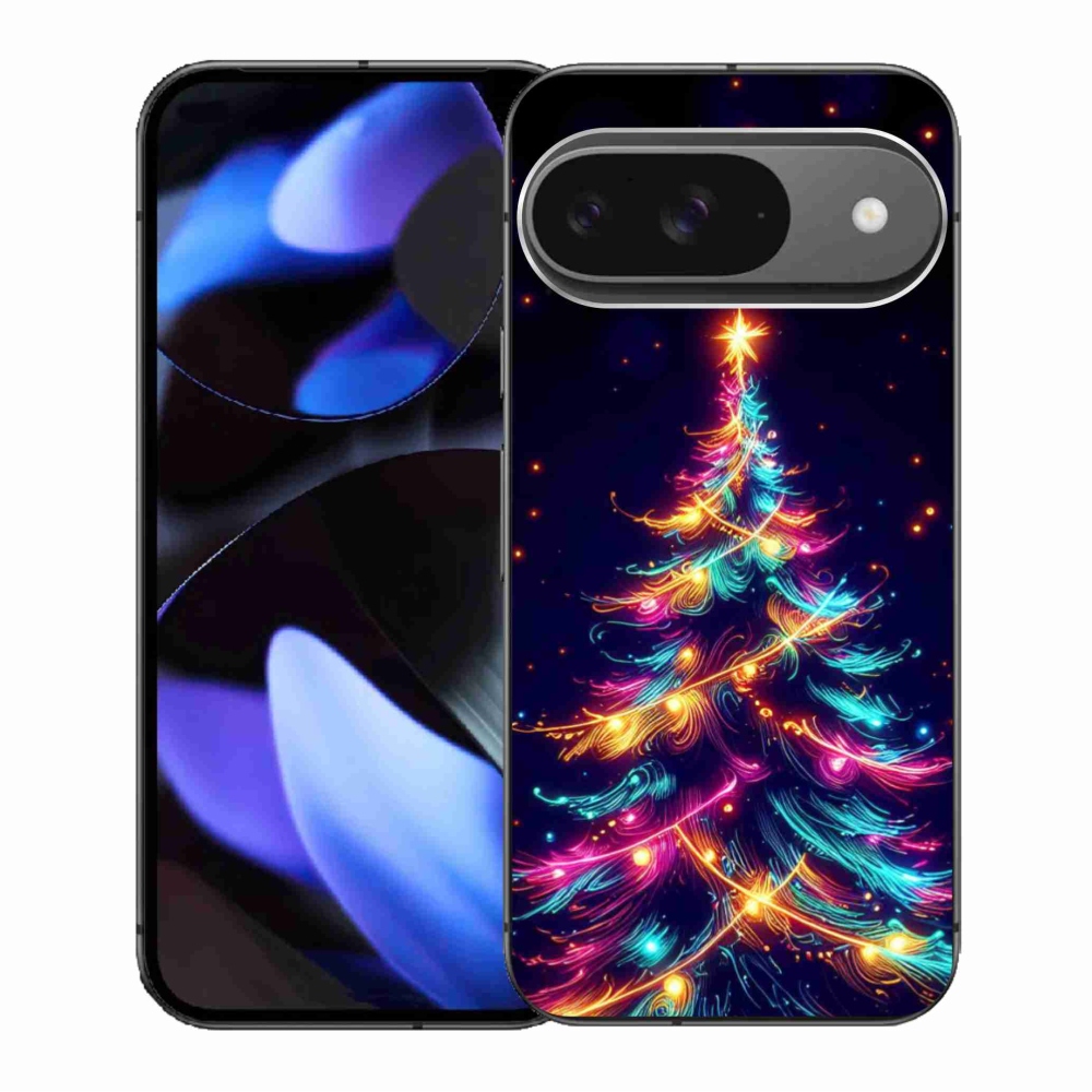 Gél borítás mmCase a Google Pixel 9/9 Pro számára - neon karácsonyfa