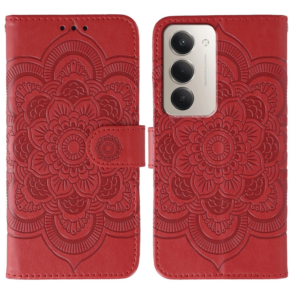 Mandala könyv tok a Xiaomi Redmi 15 5G-hez - piros