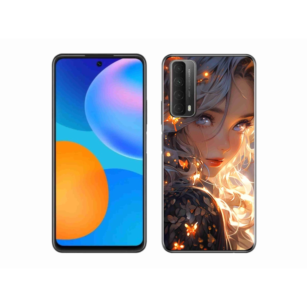 Gél borítás mmCase a Huawei P Smart (2021) - lány és pillangók