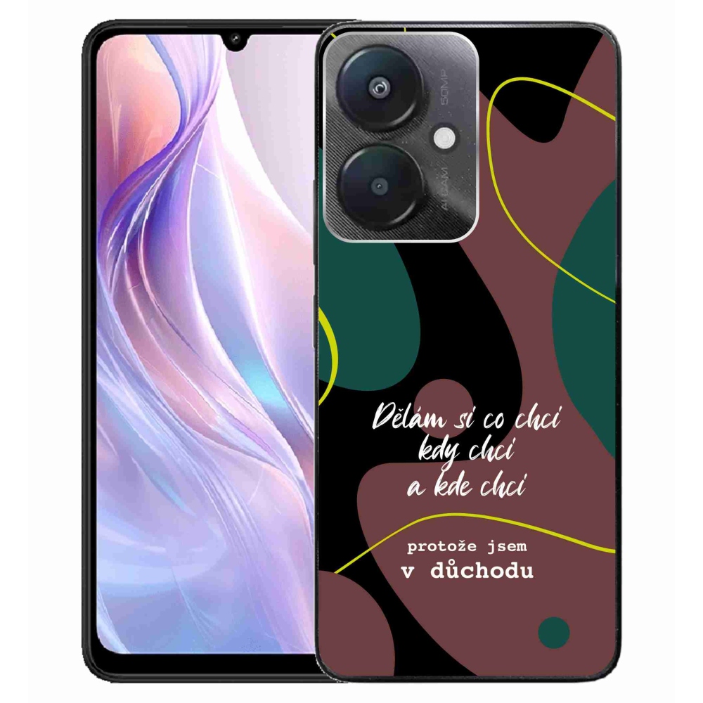 Gél borító mmCase a Xiaomi Redmi 13C 5G-hez - vicces szöveg 10 fekete háttérrel