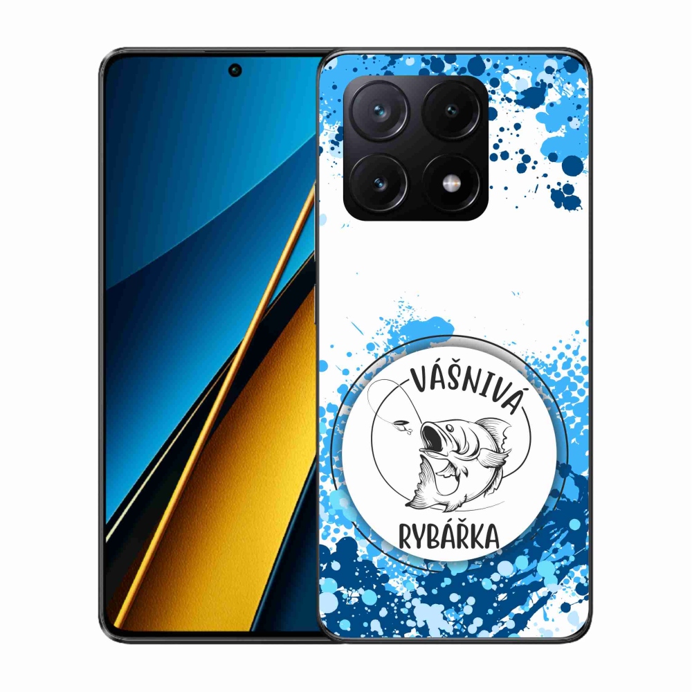 Gél borító mmCase a Xiaomi Poco X6 Pro 5G számára - szenvedélyes halász fehér háttérrel