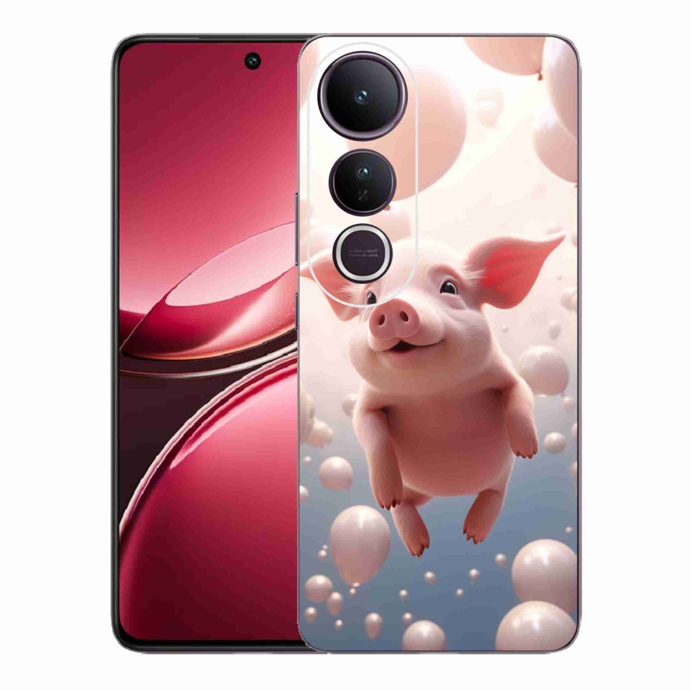 Gél borítás mmCase a Vivo V50 Lite 4G/5G készülékhez - malac lufikkal