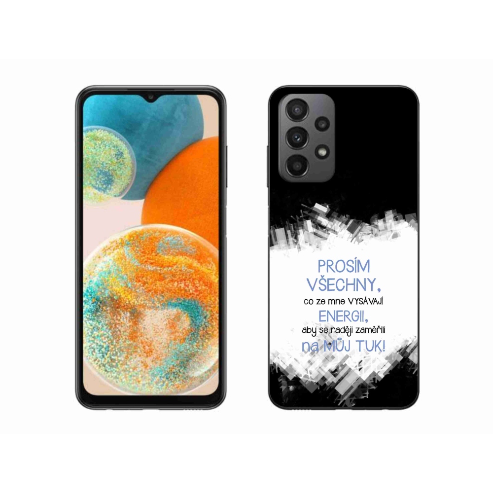 Gél borító mmCase Samsung Galaxy A23 4G/5G - vicces szöveg 1 kék