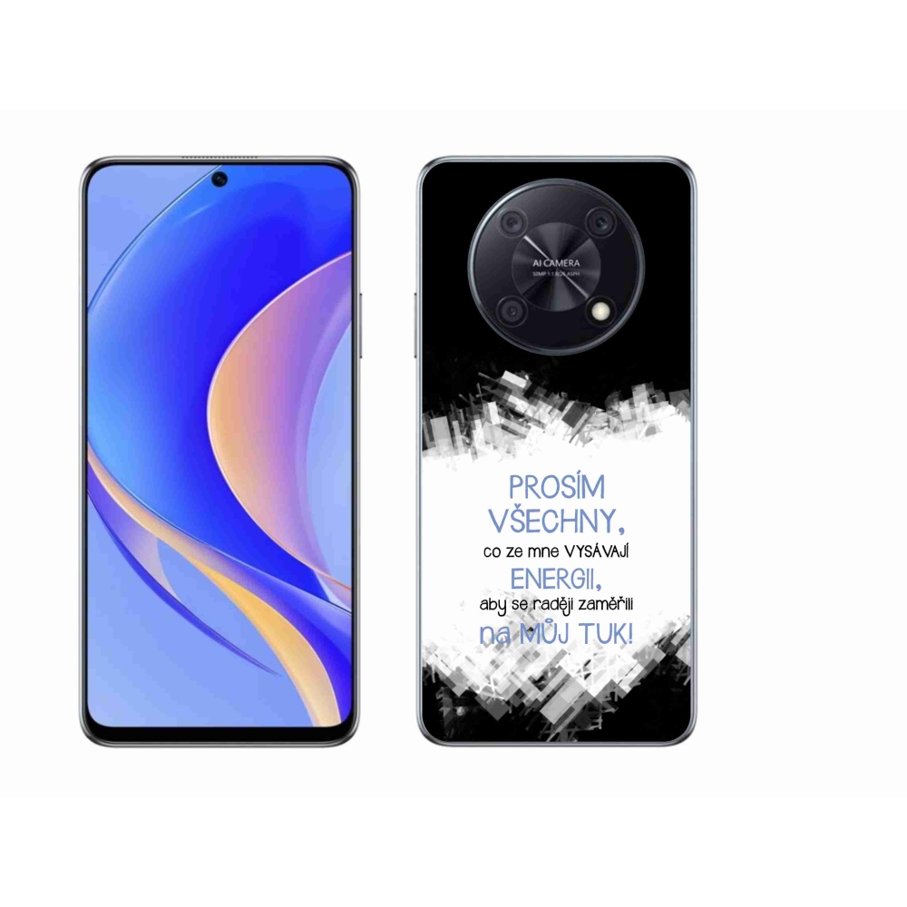 Gél borító mmCase a Huawei Nova Y90 készülékhez - vicces szöveg 1 kék