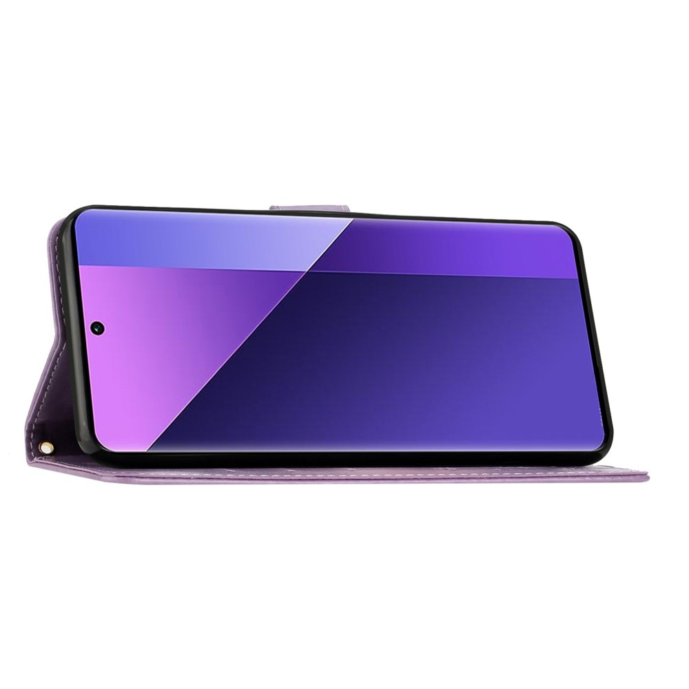 Virágok könyv tok Xiaomi 15 Pro-hoz - világos lila