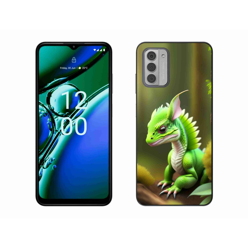Zselés tok mmCase a Nokia G42 készülékhez - zöld sárkány