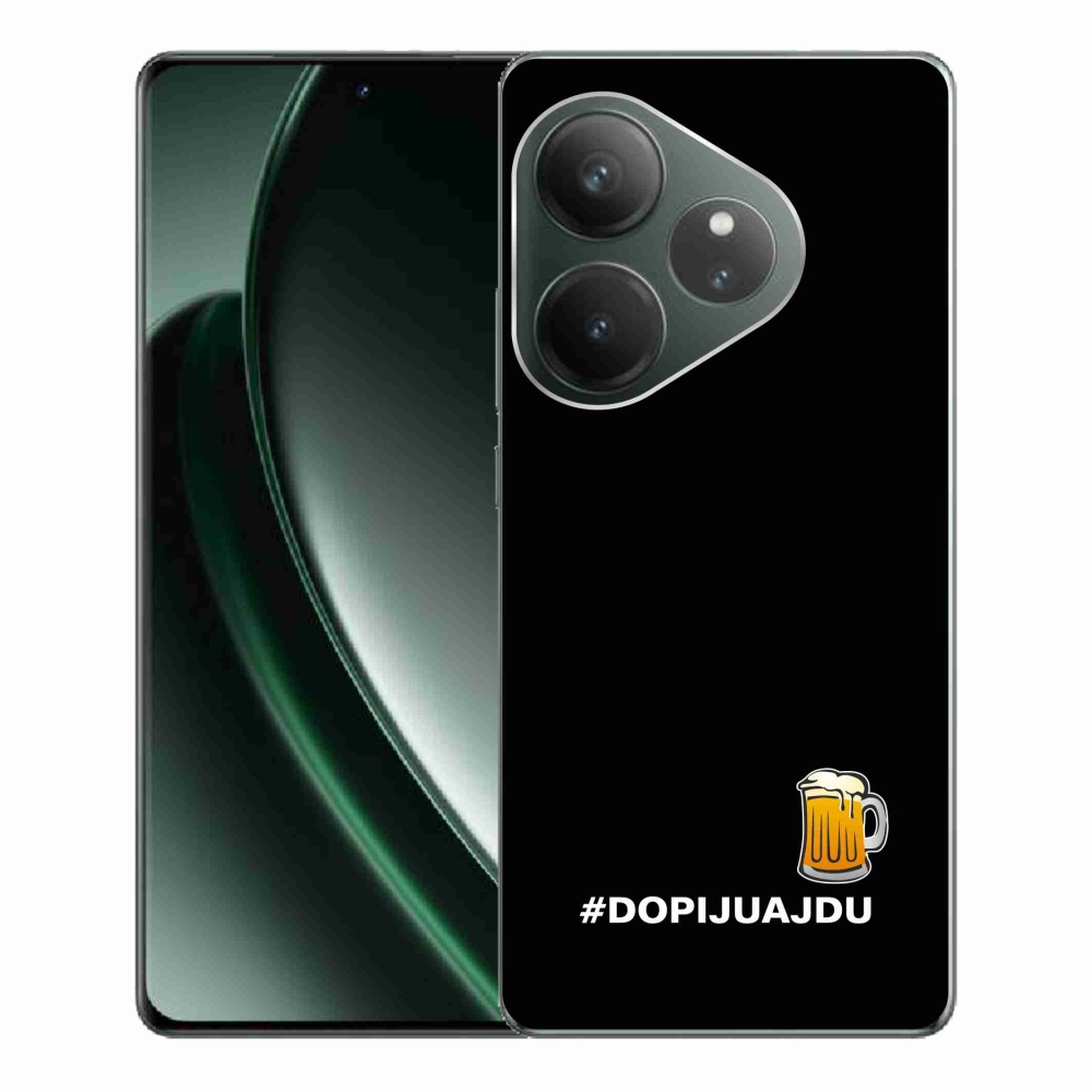 Gél borítás mmCase a Realme GT 6 5G/GT 6T 5G - sör motívum 1 fekete háttérrel