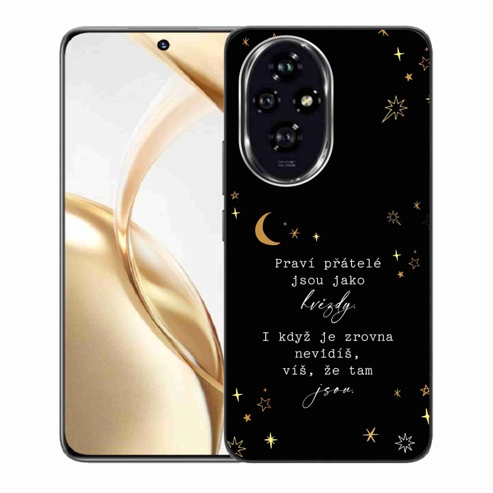 Zselés borító mmCase a Honor 200 5G készülékhez - Idézet 6 fekete háttér