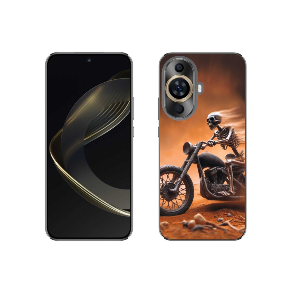Gél borítás mmCase a Huawei Nova 11-en - csontváz egy motorkerékpáron