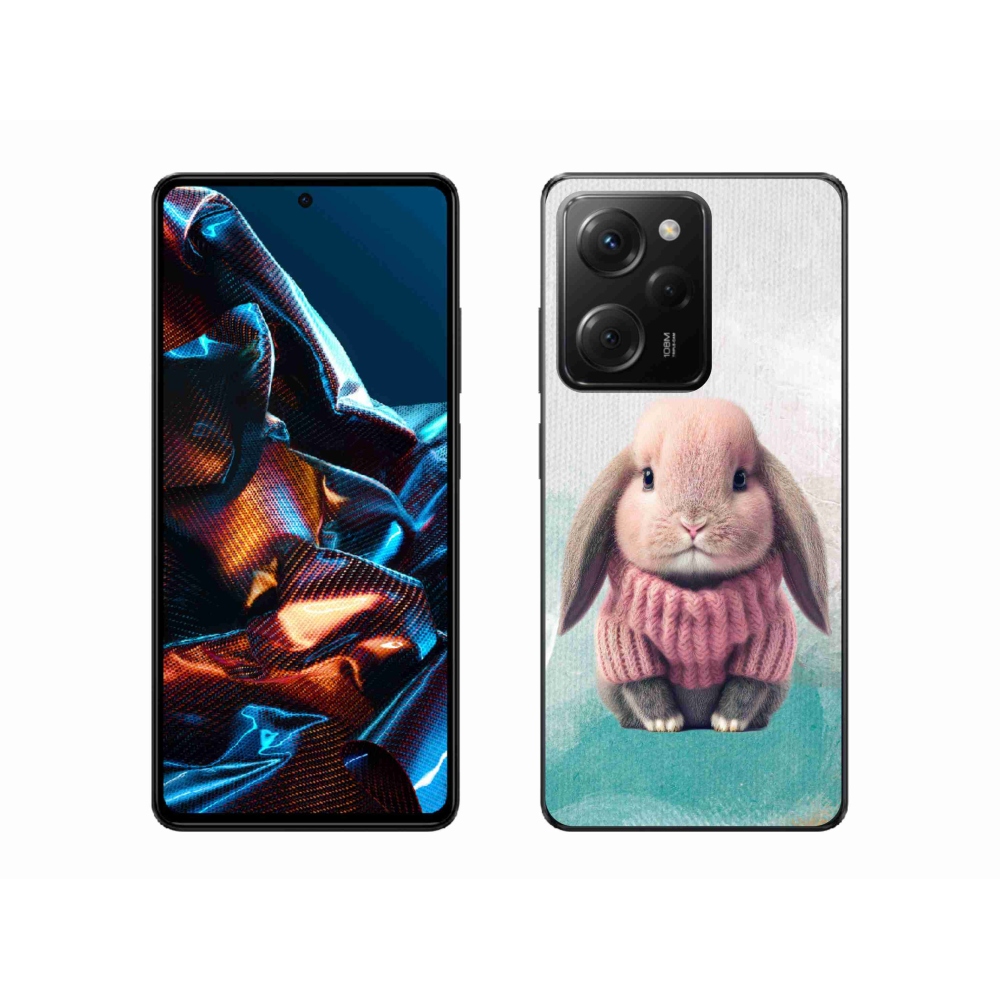 Gél borítás mmCase a Xiaomi Poco X5 Pro 5G számára - nyúl pulóverben
