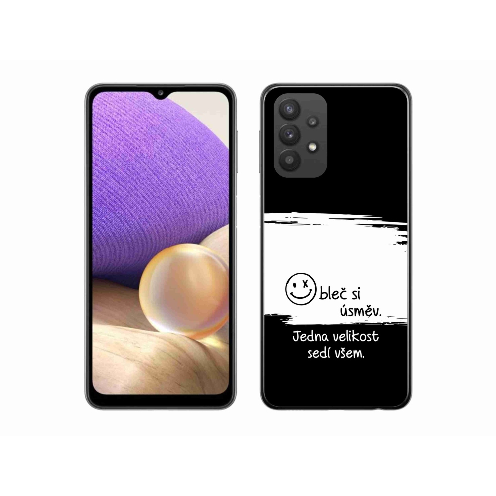 Gél borító mmCase Samsung Galaxy A32 5G - vicces szöveg 8 fekete és fehér háttérrel