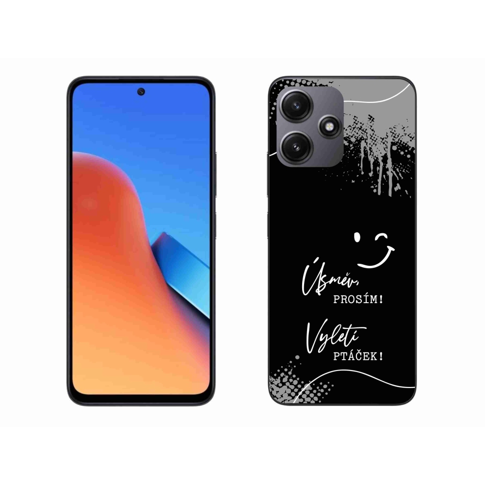 Gél borító mmCase a Xiaomi Redmi 12 5G számára - vicces szöveg 4 fekete háttérrel