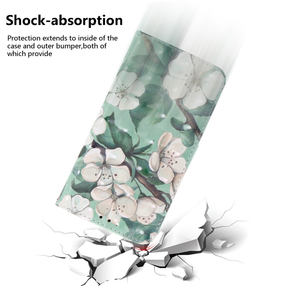 Nyomtatott könyv tok a Xiaomi Redmi 12 4G/5G készülékhez - fehér virágok és levelek