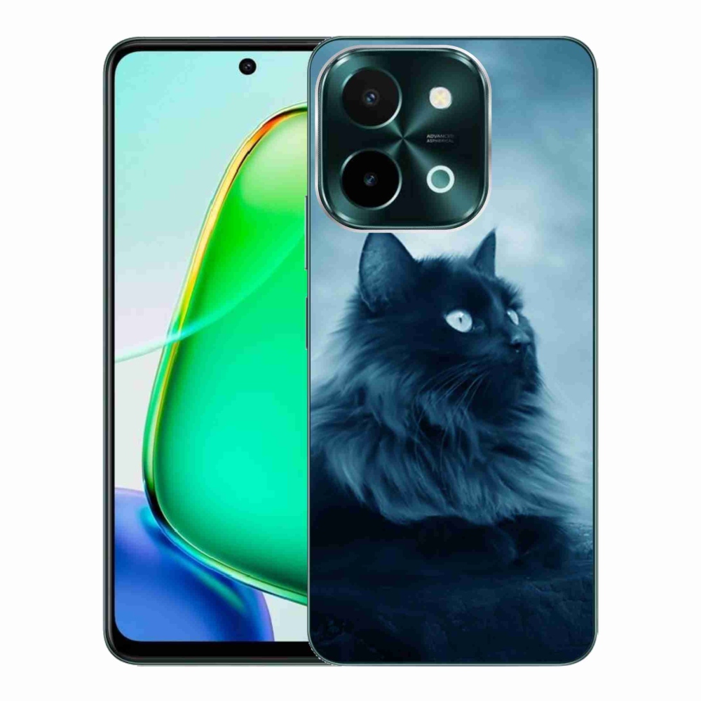 Gél tok mmCase a Vivo Y28 készülékhez - fekete macska 1