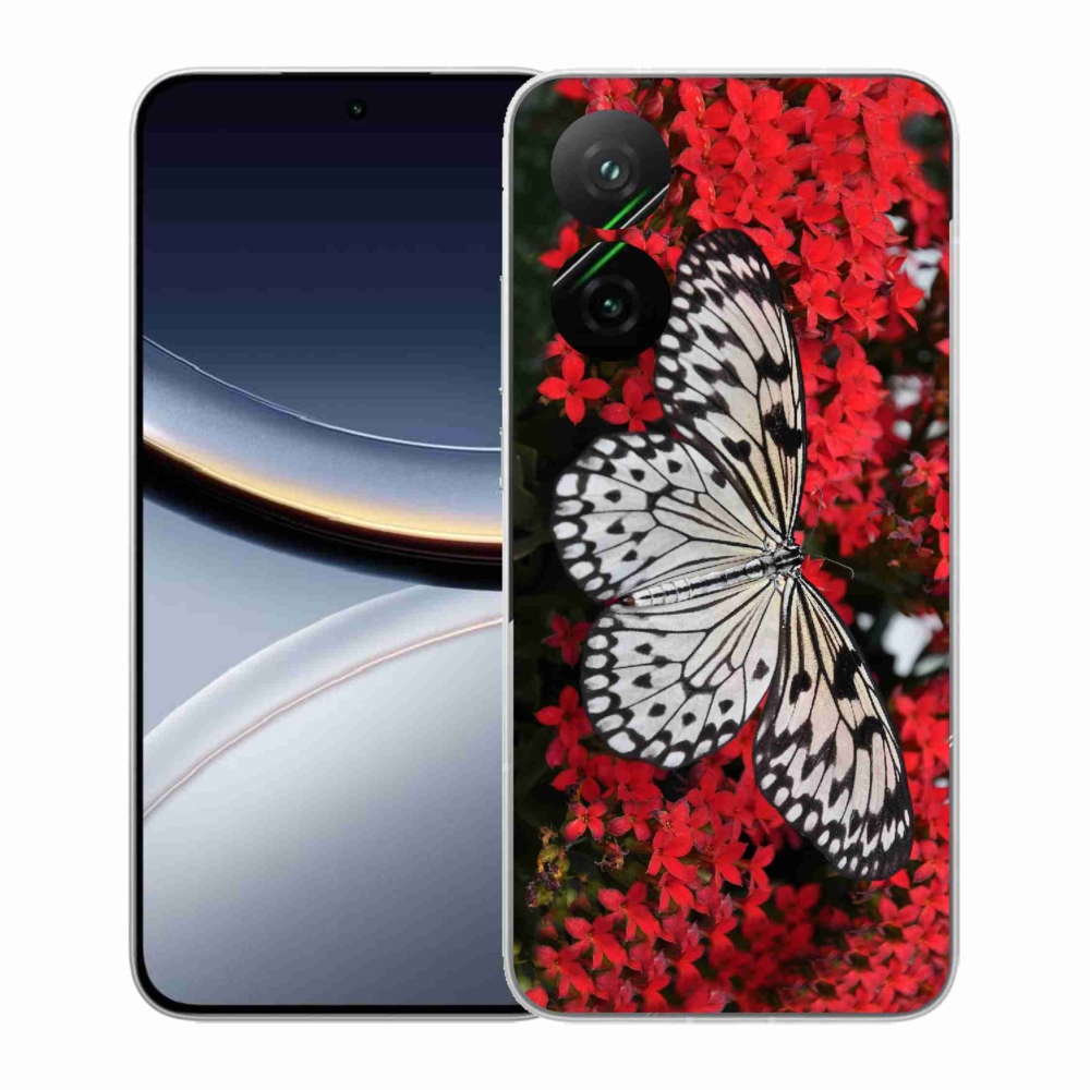 Gél borítás mmCase a Xiaomi Poco F7 5G-hez - fekete-fehér pillangó 1