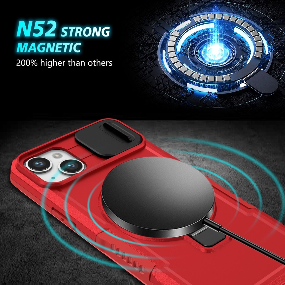 Fulcrum tartós borító kameravédelemmel és MagSafe funkcióval iPhone 14 készülékhez - Piros