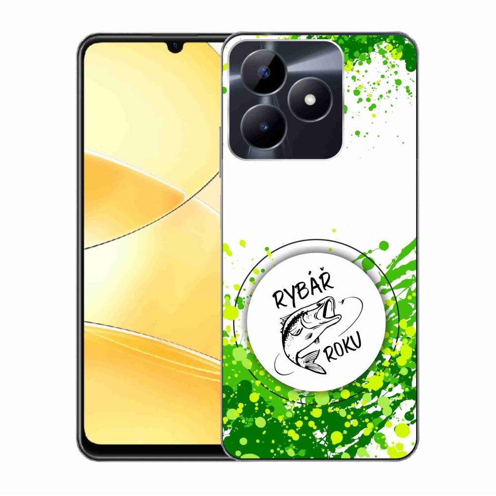 Zselés borító mmCase a Realme C51/C53 készülékhez - Az év horgásza fehér háttérrel