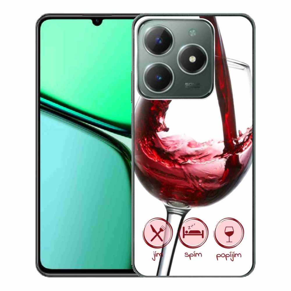 Gél tok mmCase a Realme C61 készülékhez - borospohár piros