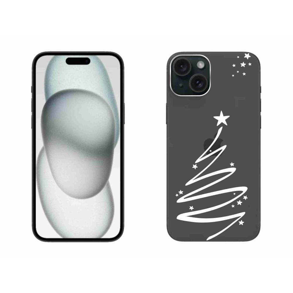 Zselés borítás mmCase iPhone 15 Plus készülékhez - fehér fa átlátszó háttéren